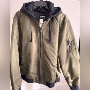 Express Men's Bomber Jacket with Hood